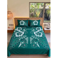 Hand Painted Rayon Bedsheet Set King Size